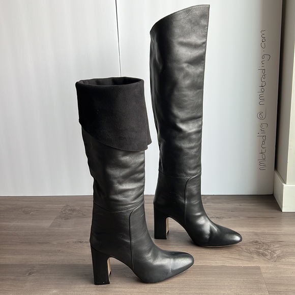 Stuart Weitzman size 10M soft genuine black leather made in Spain knee hi boots - Picture 15 of 16